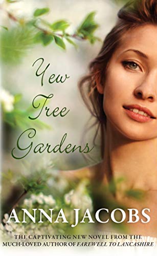Book cover: woman’s face with floral elements and title “Yew Tree Gardens.”