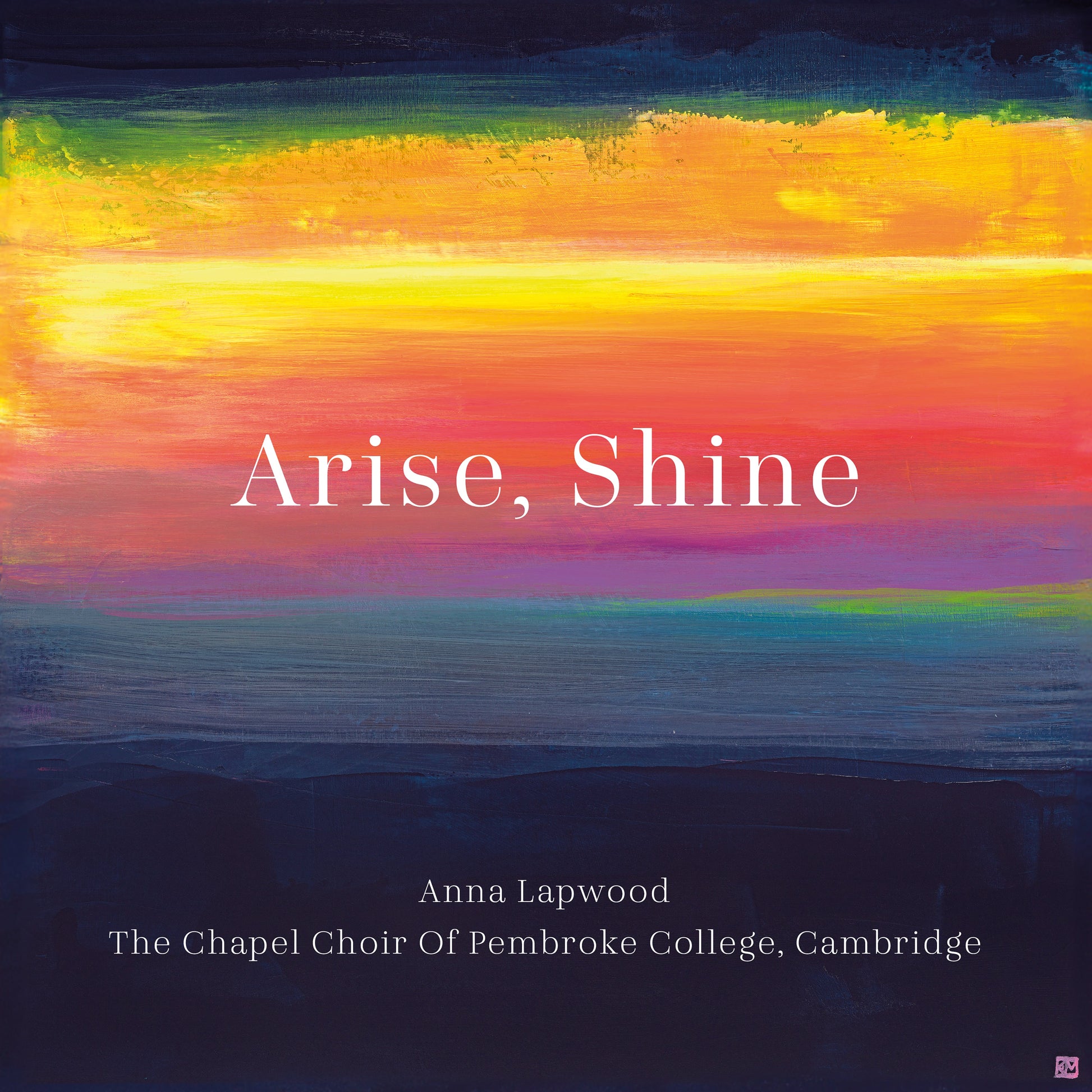 CD cover with colorful abstract painting and white text: "Arise, Shine".