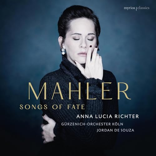 CD cover featuring Anna Lucia Richter, with "Mahler" and "Songs of Fate" text.