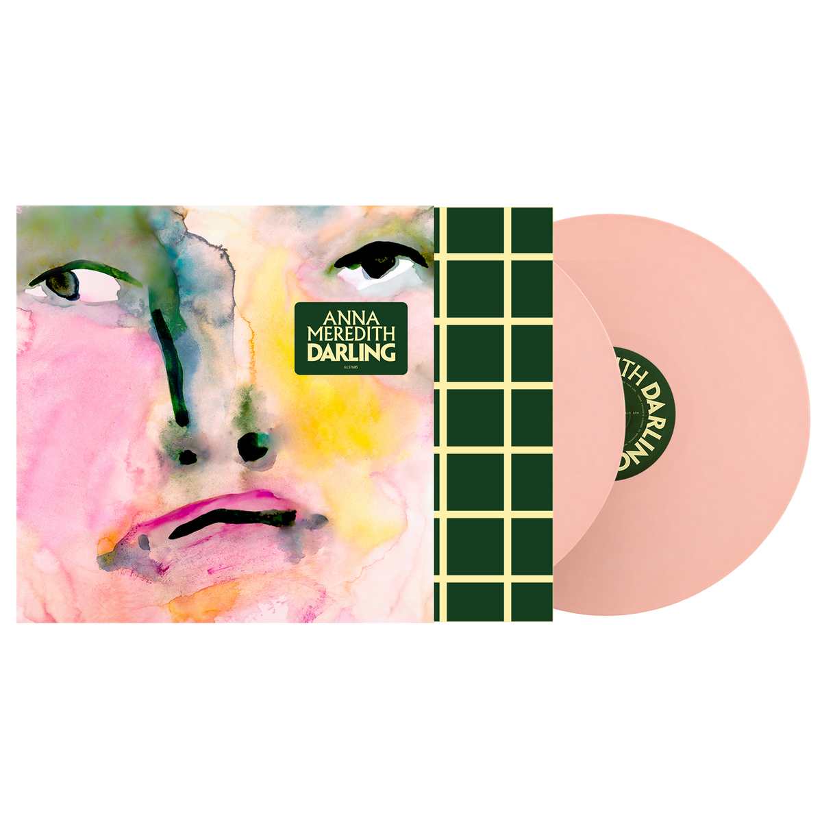 Pink vinyl LP of Anna Meredith’s “Darling” with abstract cover art.