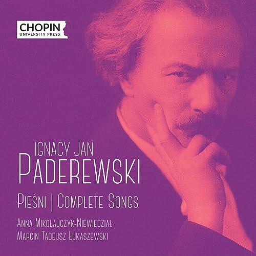 CD cover featuring a portrait of Ignacy Jan Paderewski in purple tones.
