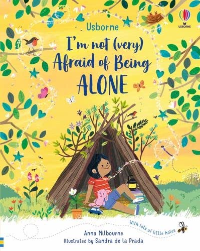 Book cover: child reading inside a leafy den, with birds and butterflies.