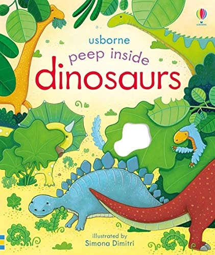 Book cover with colorful illustrations of dinosaurs in a jungle scene.