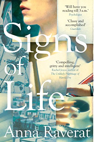 Book cover for "Signs of Life" by Anna Raverat with blurred figures.