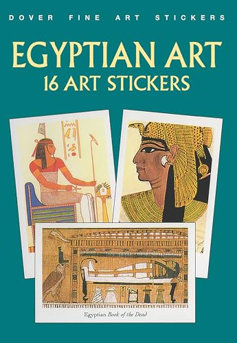 Cover of “Egyptian Art” sticker book featuring pharaohs and hieroglyphs.