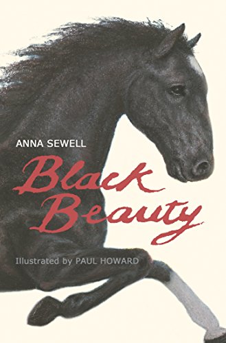 Book cover featuring a black horse head and the title “Black Beauty.”