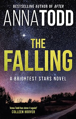 Book cover for "The Falling" with starry night and road scene.