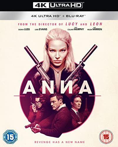 Anna Blu-ray cover featuring Sasha Luss holding guns, with supporting cast below.