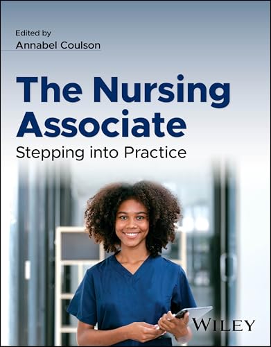 Book cover featuring a nursing associate with a tablet, titled "The Nursing Associate.