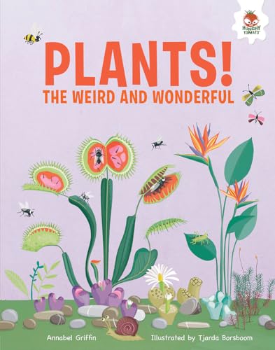 Book cover featuring colorful illustrations of unusual plants and insects.