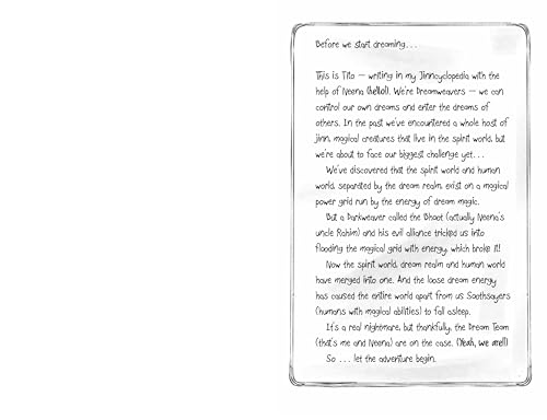 Handwritten journal page with text about dreamweavers and a spirit world.