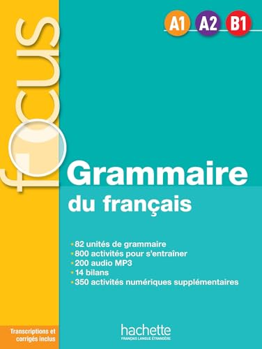 French grammar textbook "Grammaire du français" with levels A1-B1, and a CD.