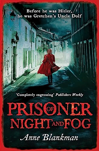 Book cover: girl in red walking down a foggy street.