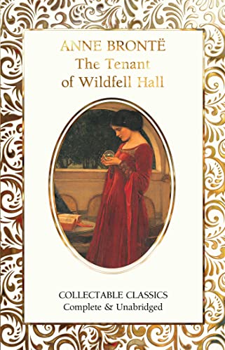 Book cover: "The Tenant of Wildfell Hall" featuring a woman in a red dress.