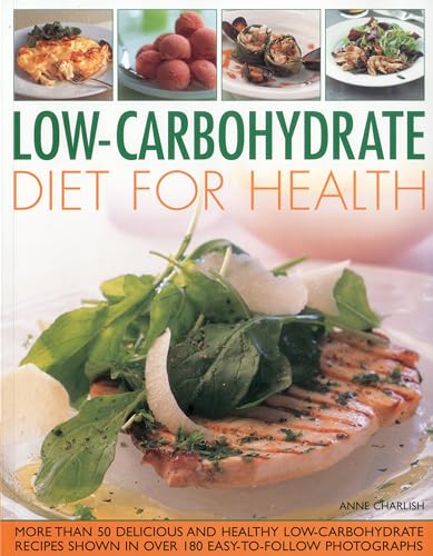Book cover: “Low-Carbohydrate Diet for Health” with food images.