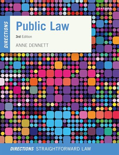 Textbook cover for Public Law Directions 3rd Edition by Anne Dennett with colorful circles.