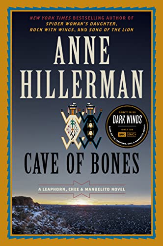 Book cover: “Cave of Bones” by Anne Hillerman, featuring Navajo imagery.