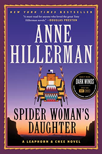 Book cover for “Spider Woman’s Daughter” with a Navajo rug illustration.