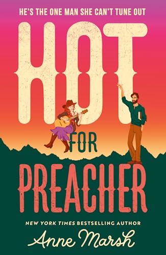 Book cover: illustrated woman with guitar, man waving, colorful sunset backdrop.