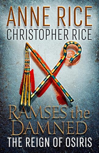 Book cover for “Ramses the Damned” with crossed Egyptian scepters.