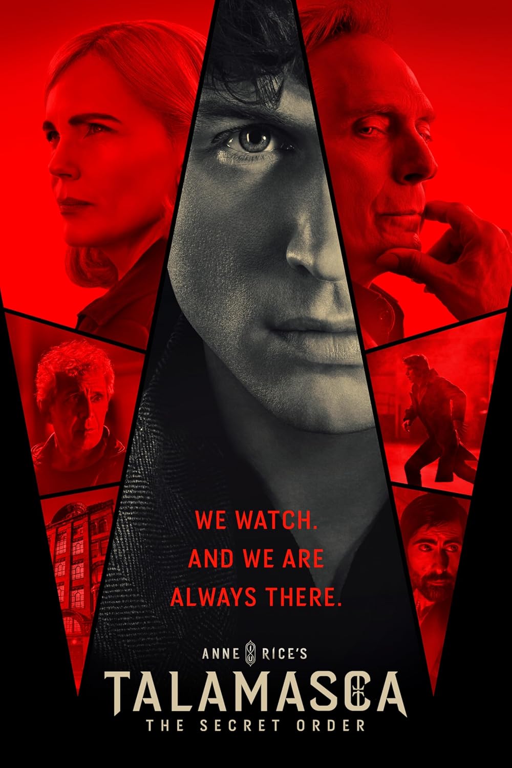 “Anne Rice’s Talamasca” Blu-ray cover with multiple faces and red lighting.
