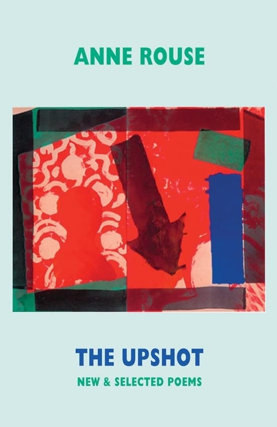 Book cover for The Upshot by Anne Rouse featuring abstract red and blue shapes.