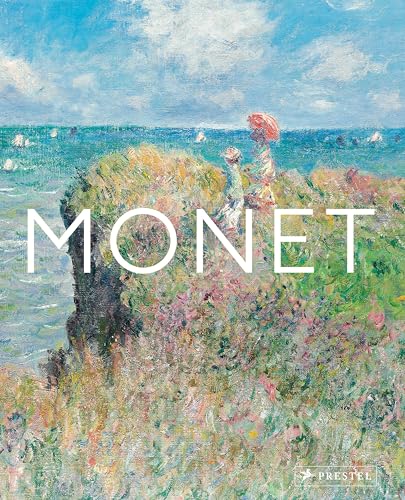 Book cover featuring Monet's impressionist painting of two figures on a cliff overlooking sea.