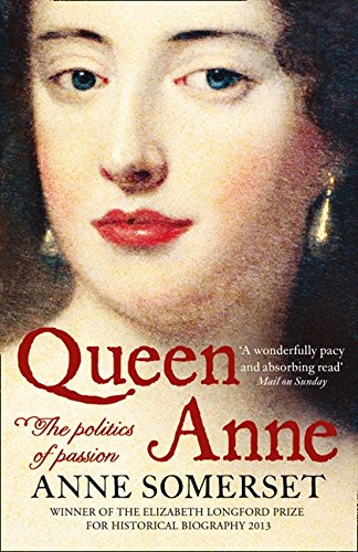 Book cover: portrait of Queen Anne with red title text “Queen Anne”.