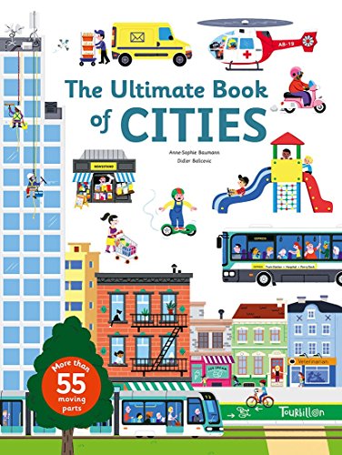 Colorful illustrated book cover depicting a busy, detailed cityscape.