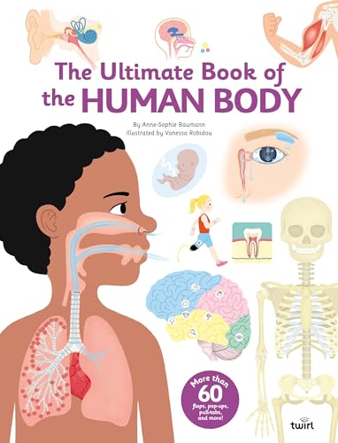 Book cover titled The Ultimate Book of the Human Body featuring anatomical illustrations.