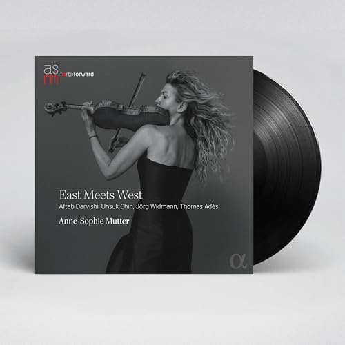Vinyl record and album cover featuring violinist Anne-Sophie Mutter.