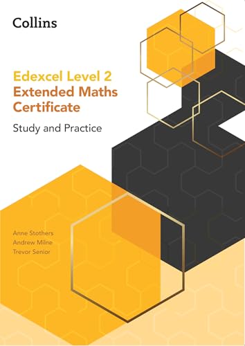 Book cover: “Edexcel Level 2 Extended Maths Certificate” with geometric design.