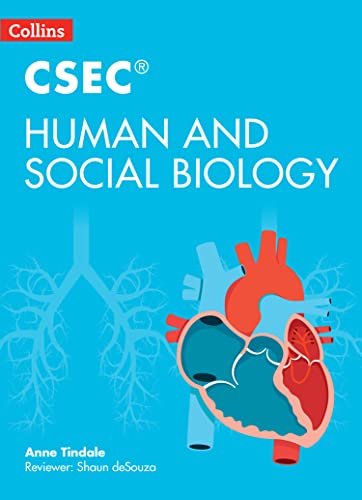 Textbook cover for Collins CSEC Human and Social Biology, with heart illustration.