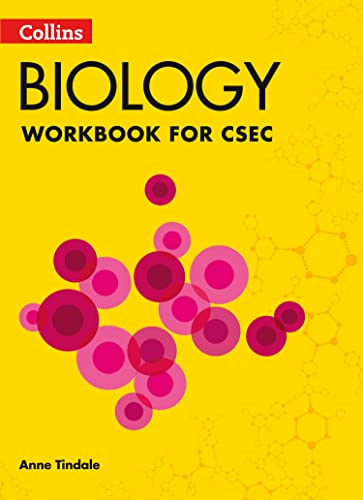 Yellow "Biology Workbook for CSEC" cover with pink cellular graphics.