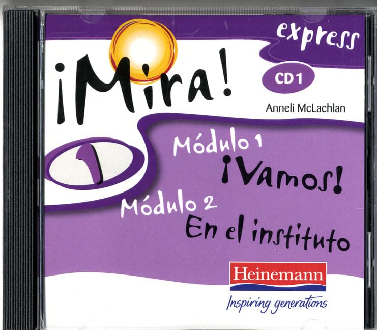 Purple and white "Mira Express" CD with Spanish text and a sun graphic.