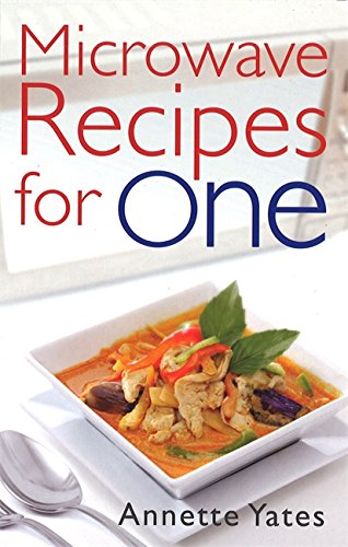 Book cover titled Microwave Recipes for One featuring a bowl of curry and spoons.