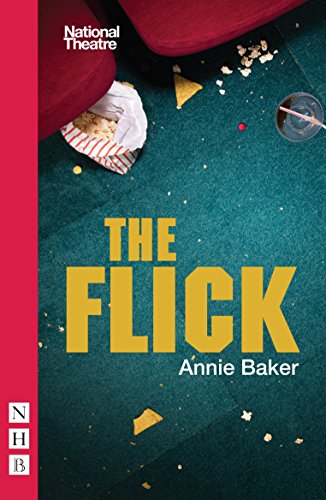 Book cover showing a messy cinema floor with popcorn and a drink, titled The Flick.