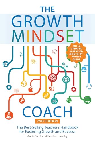 Book cover with colorful illustrations and title “The Growth Mindset Coach.”