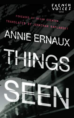 Book cover: “Things Seen” by Annie Ernaux, with abstract grey imagery.