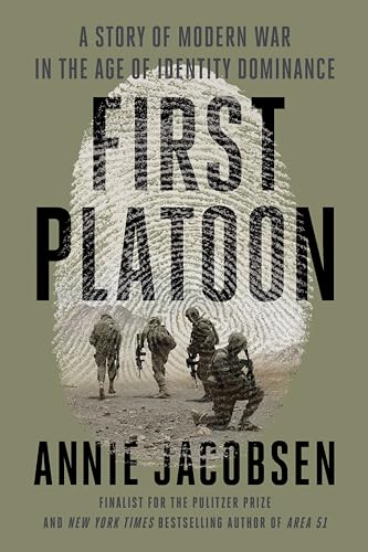Book cover: "First Platoon" with a fingerprint and soldiers in a desert.