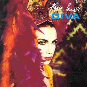 Annie Lennox album cover, “Diva”, featuring her with ornate headwear.
