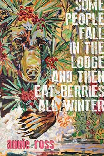 Painted book cover featuring a bear’s face surrounded by berries and foliage.