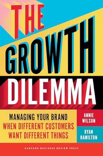 Book cover with bold, colorful text: "The Growth Dilemma" by Annie Wilson & Ryan Hamilton.