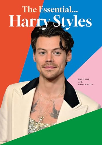 Book cover featuring Harry Styles in a white jacket, split color background.