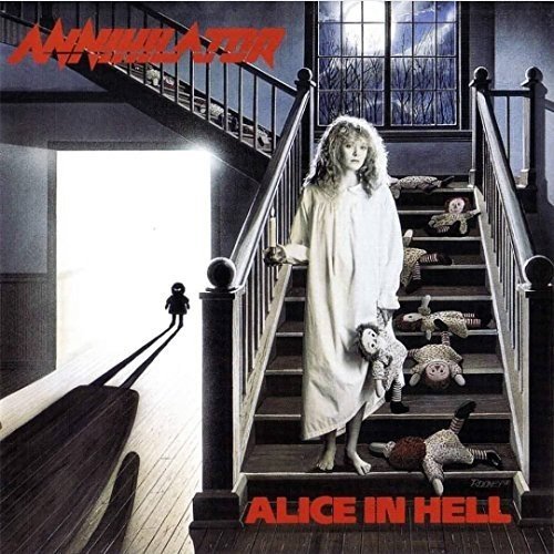 Vinyl album cover featuring a girl on stairs surrounded by dolls.