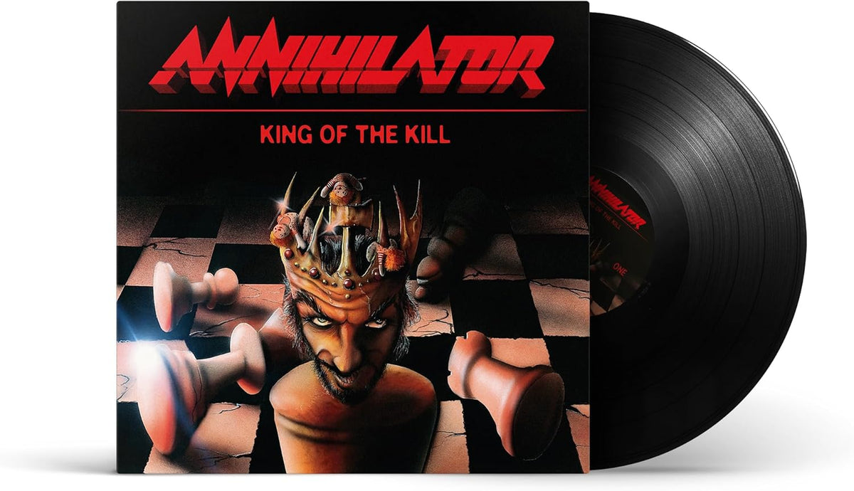 Annihilator "King of the Kill" vinyl record with illustrated cover art.