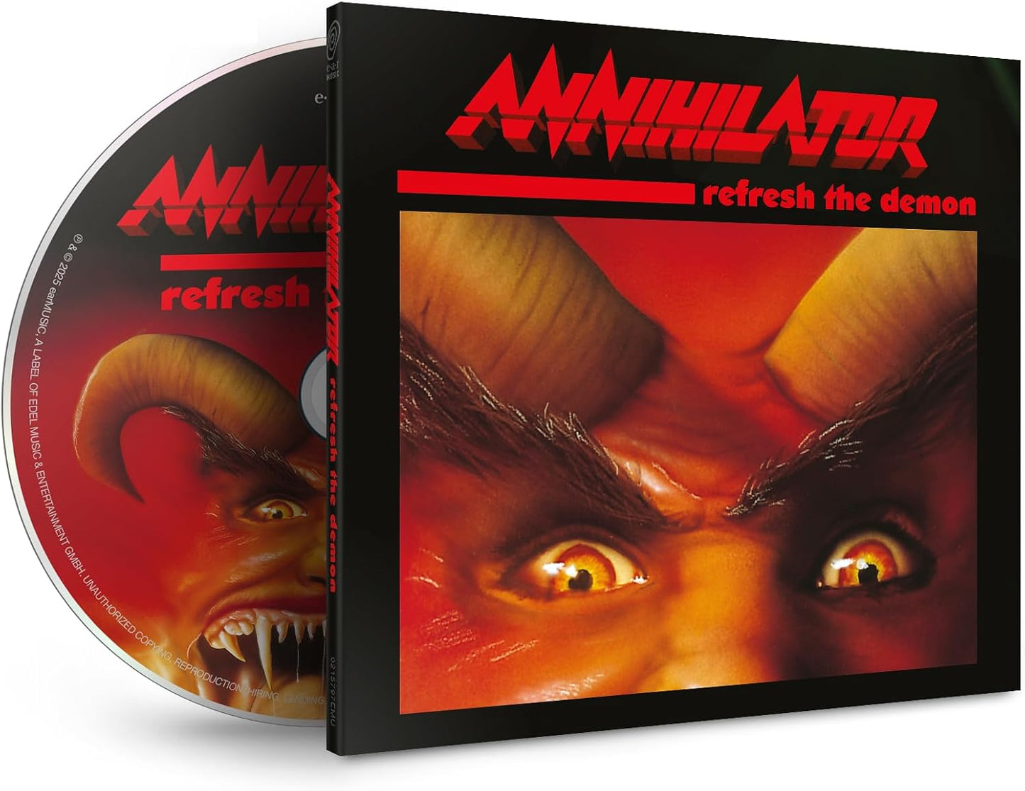 CD cover for Annihilator’s “Refresh the Demon” featuring a demonic face.