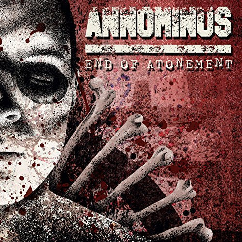 CD cover for Annominus' "End Of Atonement" featuring a distressed face and bones.