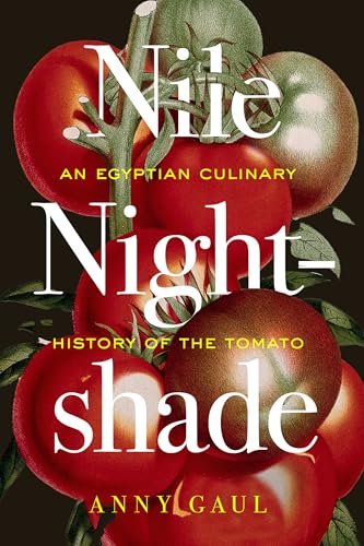 Book cover: “Nile Nightshade” with tomatoes and green foliage.