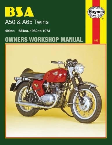 Motorcycle repair manual covering BSA A50 and A65 Twins from 1962 to 1973 models.